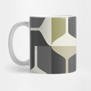 Mid Century Modern Geometric - Olive, Gray and Cream Mug